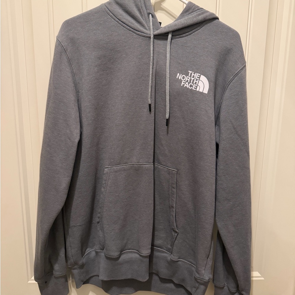 The North Face Gray Hooded Sweatshirt with Logo Tag